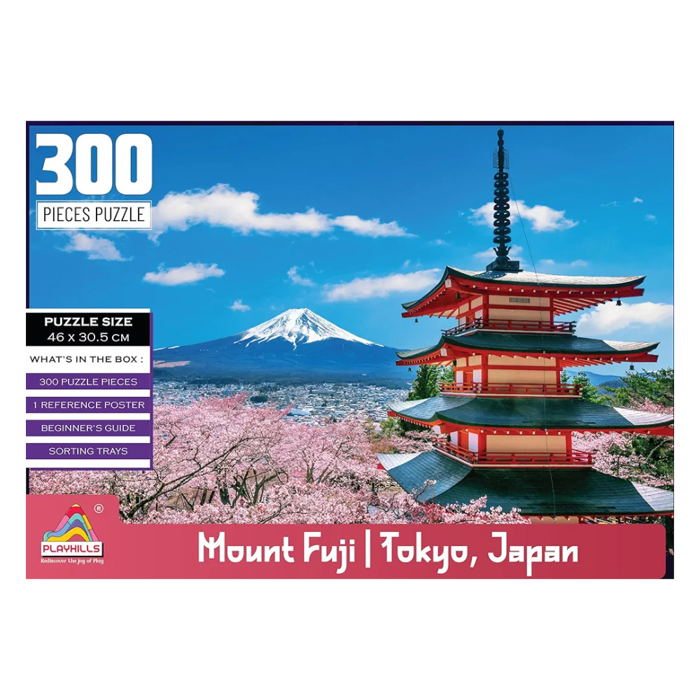 Playhills Mount Fuji Japan, Nature Landscape Wooden Durable Jigsaw Puzzle  for Children, Adults Above 8+ Years