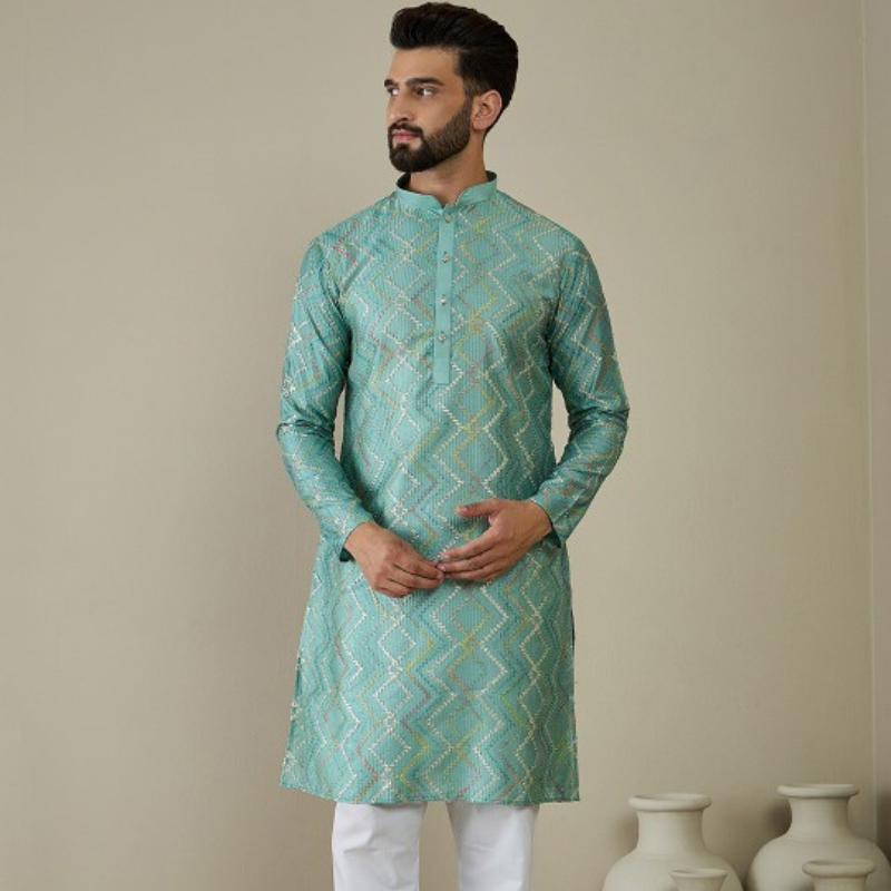 Anouk Men Ethnic Motifs Embroidered Thread Work Kurta