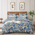 The Home Style Cotton Feel Glace Cotton Elastic Single Bed Bedsheet With 1 Pillow Cover,300 TC Ash Berry Abstract