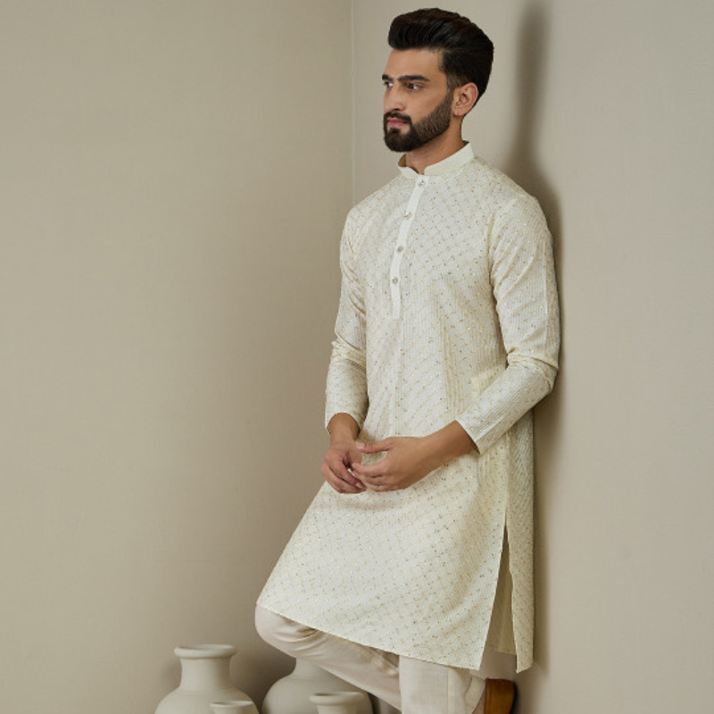 Anouk Men Ethnic Motifs Embellished Thread Work Kurta