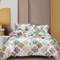 The Home Style Supersoft Cotton Feel Glace Cotton King Size Printed Flat Double Bedsheet wih 2 Pillow Cover 400 TC Vanilla Haze