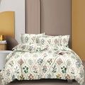 The Home Style Supersoft Cotton Feel Glace Cotton King Size Printed Flat Double Bedsheet wih 2 Pillow Cover 400 TC Floral Paradise