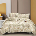 The Home Style Cotton Feel Glace Cotton Elastic Fitted Printed Queen Size Double Bed Bedsheet With 2 Pillow Cover 300 tc Desert Ivory