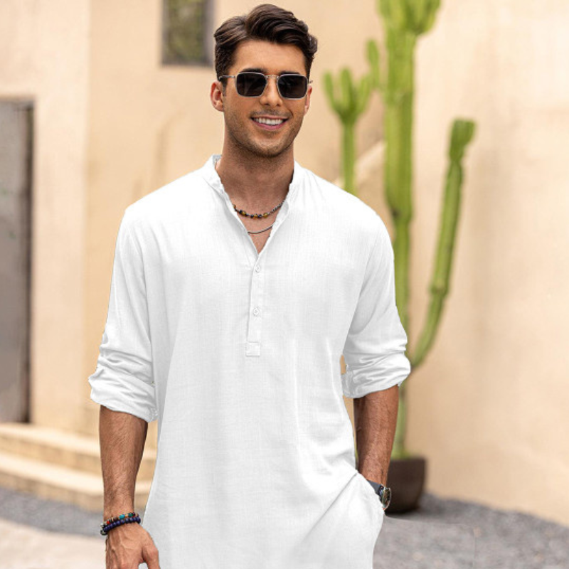 Anouk Men Solid Long Kurta Colour White