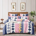 The Home Style Cotton Feel Glace Cotton Printed Double Bed Bedsheet With 2 Pillow Cover 300 TC Pink Check