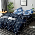 The Home Style Cotton Feel Glace Cotton Printed Double Bed Bedsheet With 2 Pillow Cover 300 TC Navy Blue