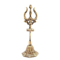 Two Moustaches Brass Shiva's Trishul with Damru Decorative Showpiece