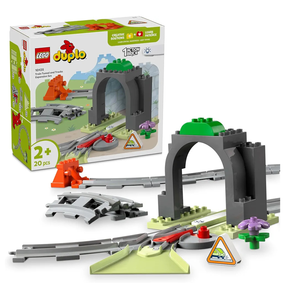 Lego Duplo Town Train Tunnel and Tracks Expansion Set 10425 Building Blocks Toys for 2+ Gift for Boys and Girls