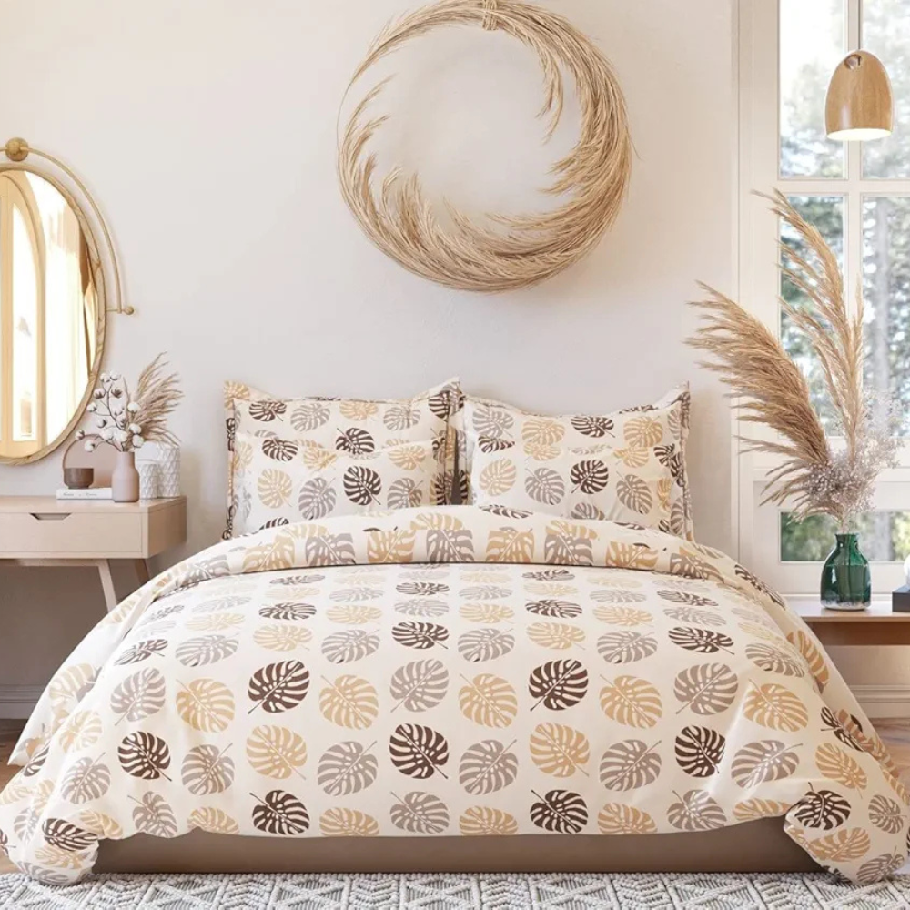 The Home Style Supersoft Cotton King Size Printed Flat Double Bedsheet with 2 Pillow Cover 400 TC Twilight Hush