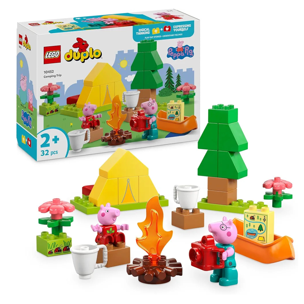 Lego Duplo Peppa Pig Camping Trip Building Playset with Canoe Toy 10452 Building Blocks Toys for 2+ Gift for Boys and Girls