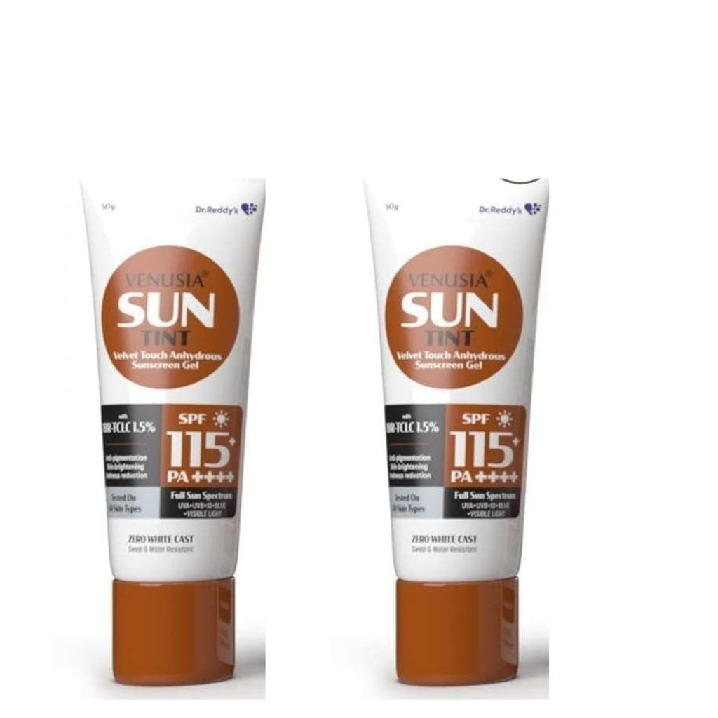 Dr. Reddy's Venusia Tinted sunscreen SPF 115 PA++++ Full spectrum protection - 50 gms (Pack of 2)