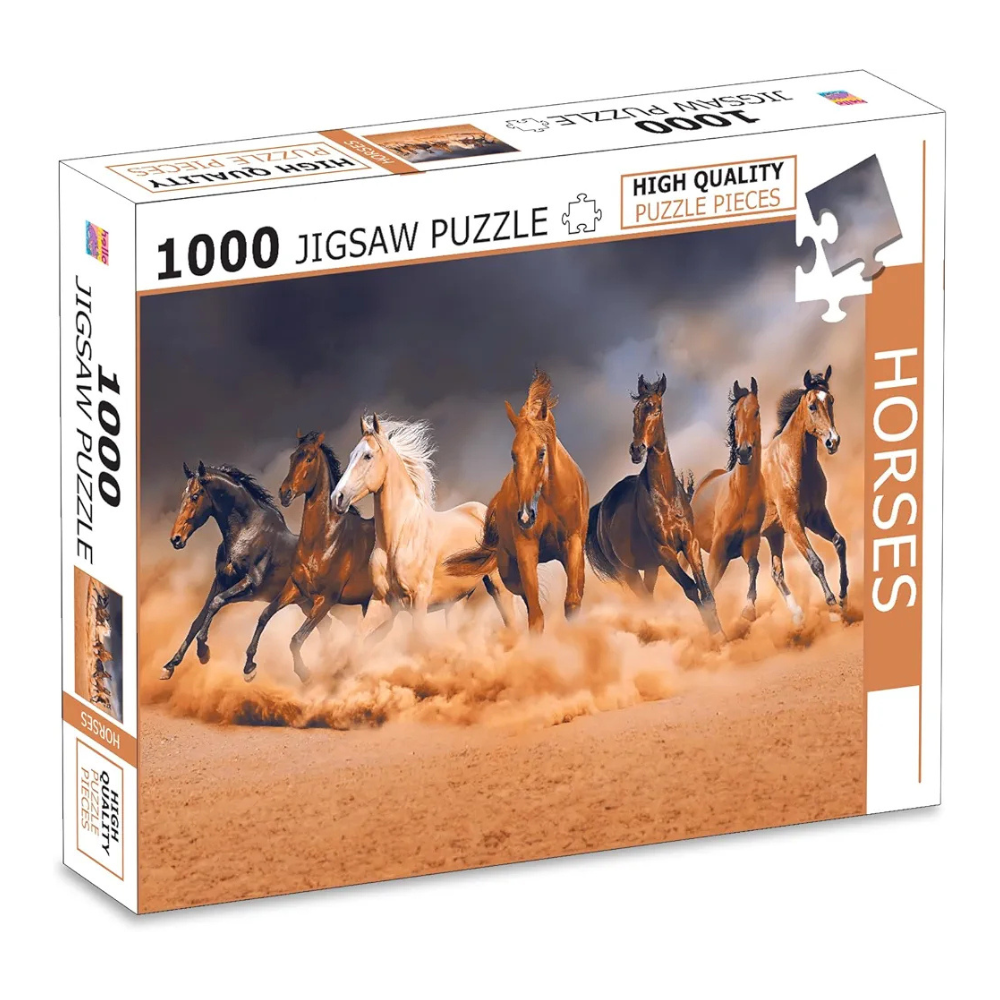 Hello Friend Horses 1000-Piece Jigsaw Puzzles for Kids and Childrens Realistic illustration