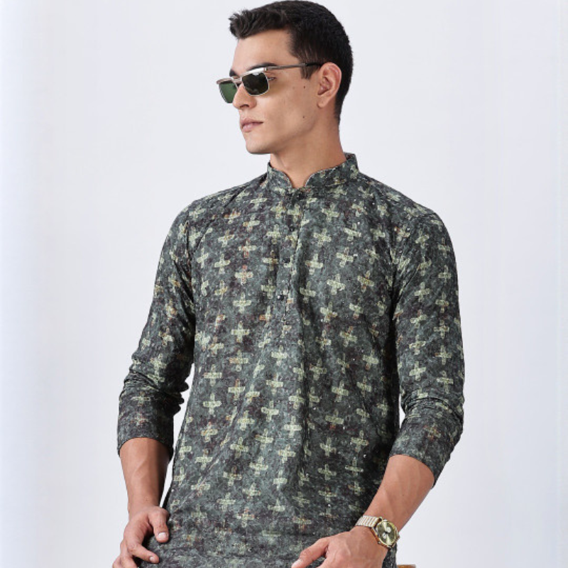 Anouk Men Ethnic Printed Mandarin Collar Kurta