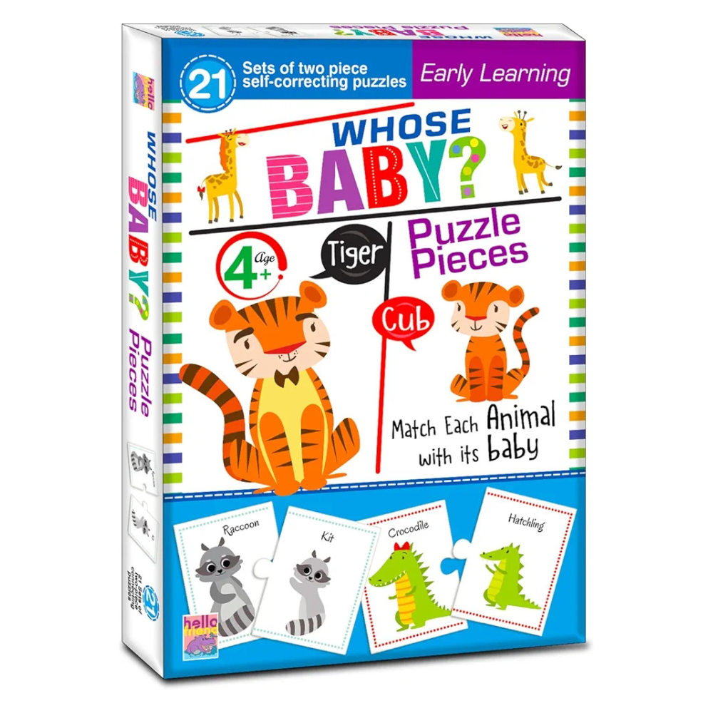 Hello Friend Whose Baby Jigsaw Puzzle? Connecting 2-Piece  for Kids, Childrens and Toddlers – Early Learning Educational
