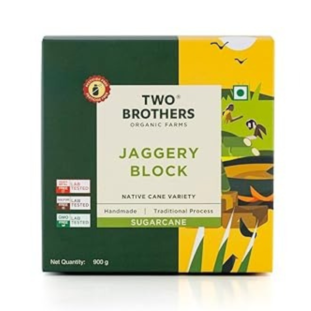 Two Brothers Organic Farms - Sugarcane Jaggery Block - 900 gms