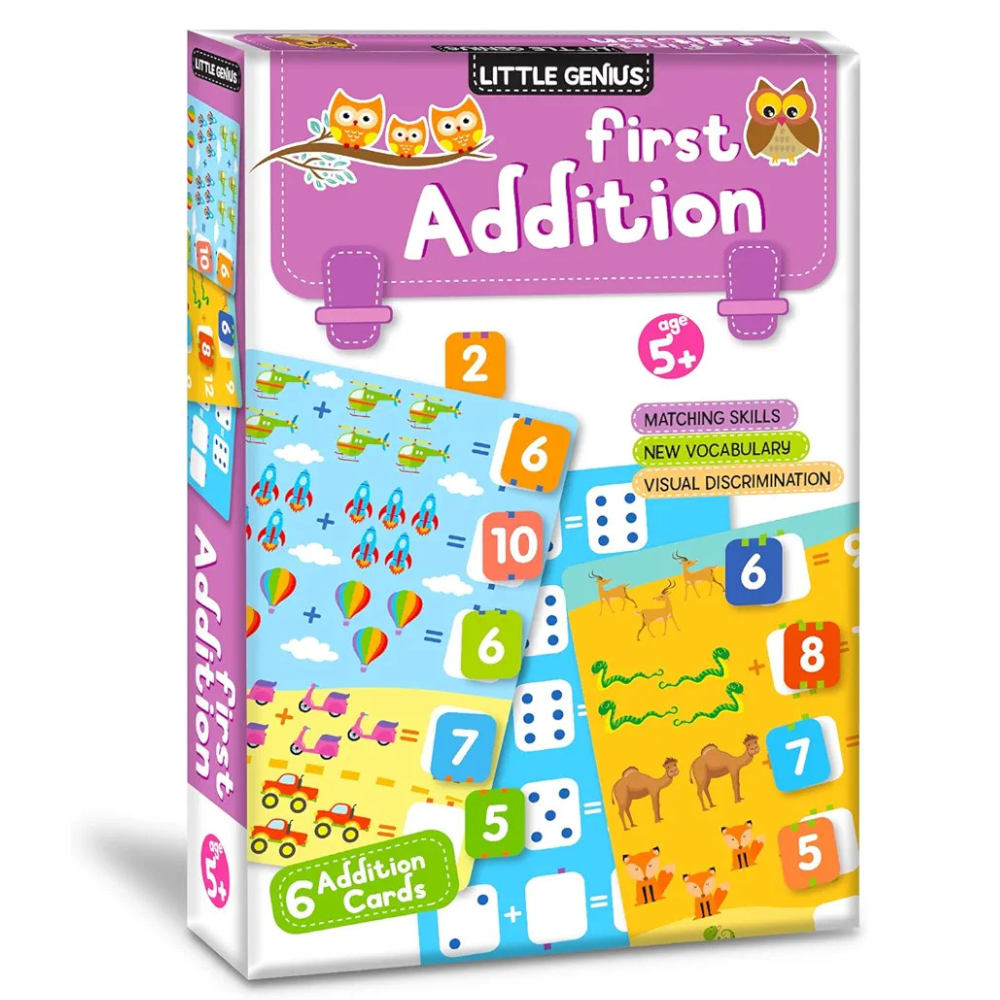 Hello Friend My First Addition Math Puzzle Game Box Set for Kids Early Learning Activity with Alphabet, Number Games