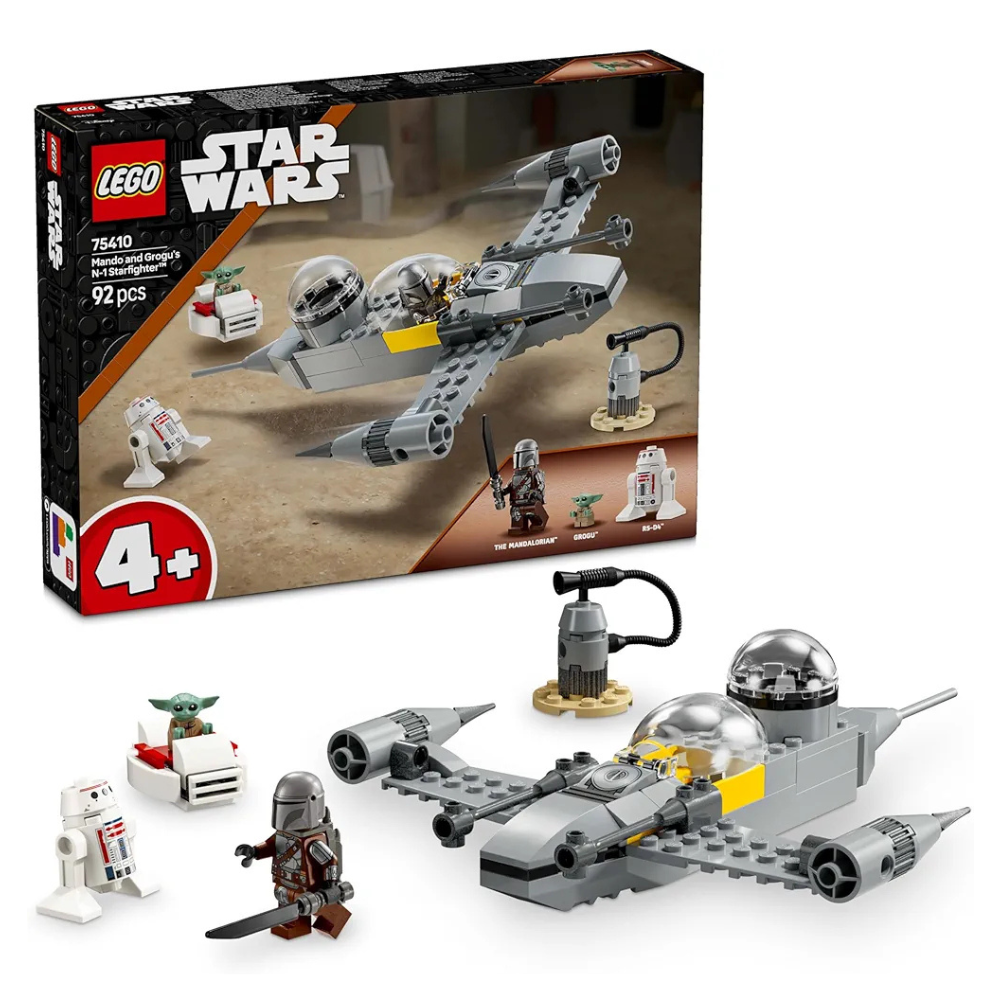 Lego Star Wars Mando and Grogu’s N-1 Starfighter Building Toy 75410 Building Blocks Toys for 4+ Gift for Boys and Girls