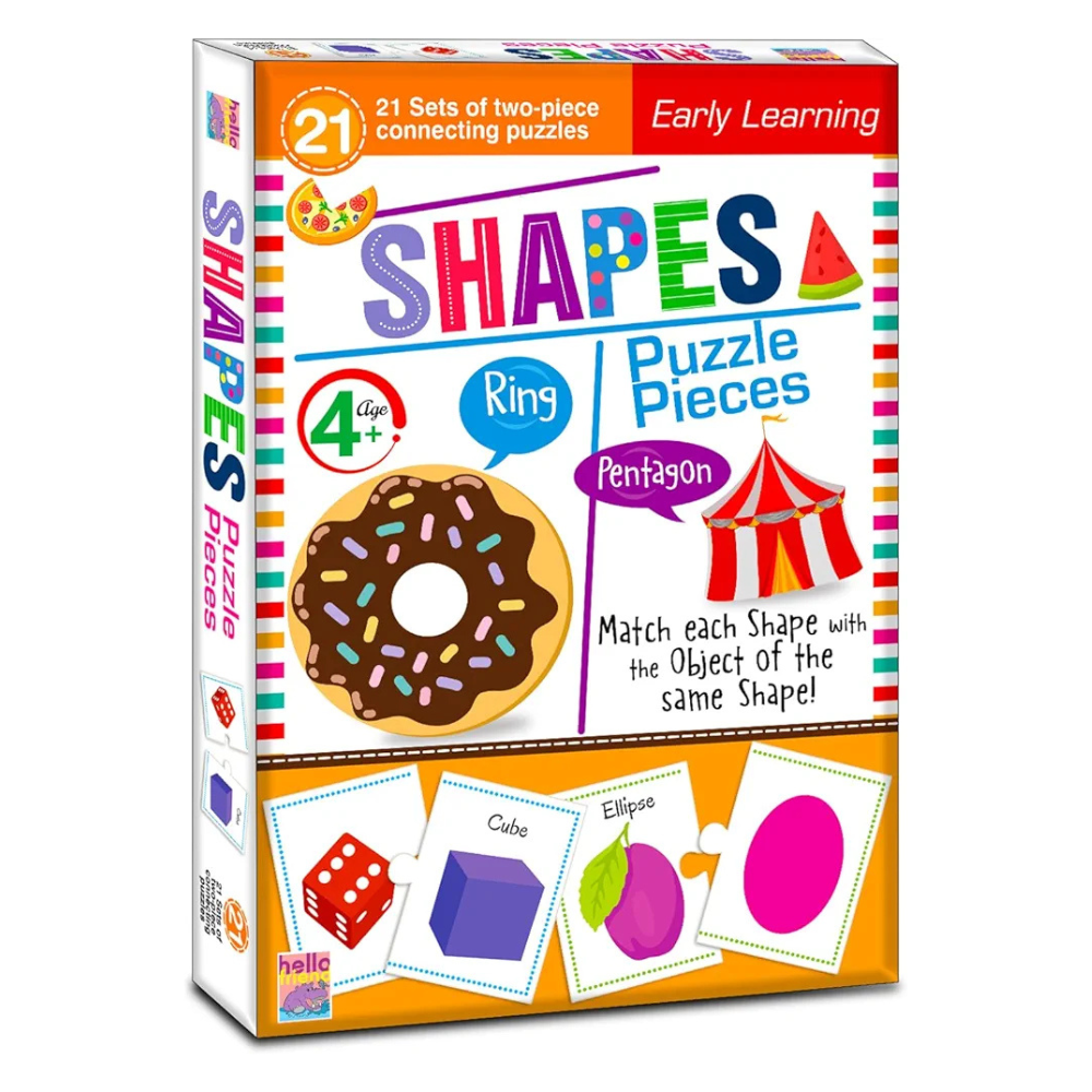 Hello Friend Shapes Jigsaw Puzzle Connecting 2-Piece  for Kids, Childrens and Toddlers Early Learning Educational