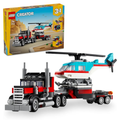 Lego Creator Flatbed Truck with Helicopter Vehicle Toy 3in1 Set 31146