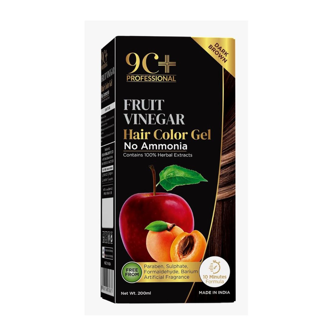 Corlin 9C+ Professional Fruit Vinegar Hair Color Gel Dark Brown - 200 ml
