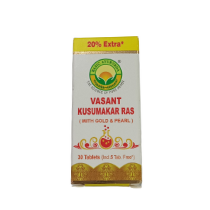 Basic Ayurveda Vasant Kusumakar Ras (With Gold) Tablets