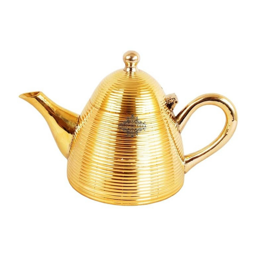 IndianArtVilla Handmade Brass Tea Pot Kettle | 50 ml  Capacity