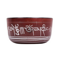 Indian Art Villa Inside Buddha Design Diameter 6"Red Brass Tibetan Deep Singing Bowl - 300 gms