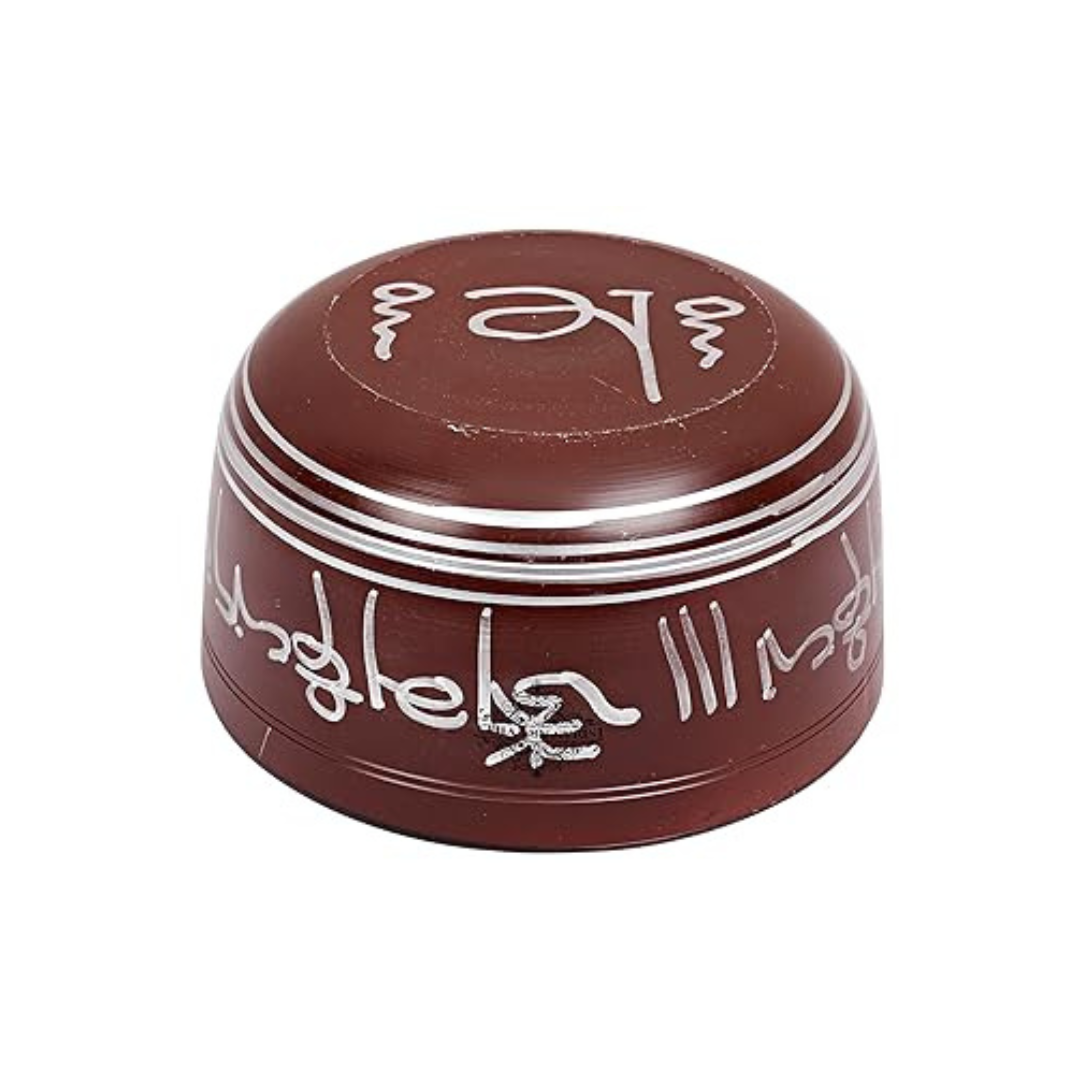 Indian Art Villa Inside Buddha Design Diameter 6"Red Brass Tibetan Deep Singing Bowl - 300 gms