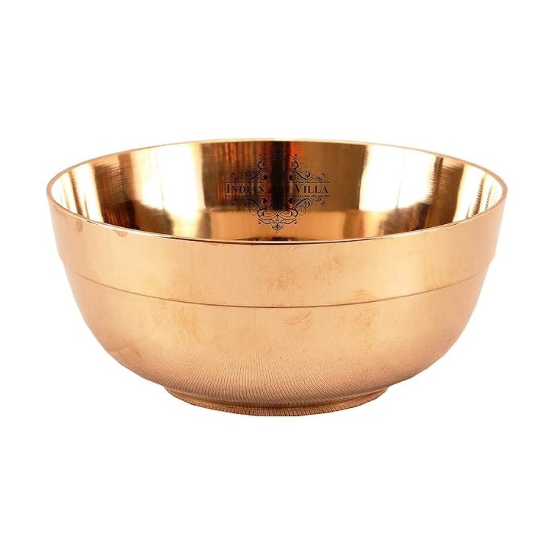 Indian Art Villa Bronze Kansa Bowl Serving Dishes Tableware & Kitchenware, 4.5" Inch Gold