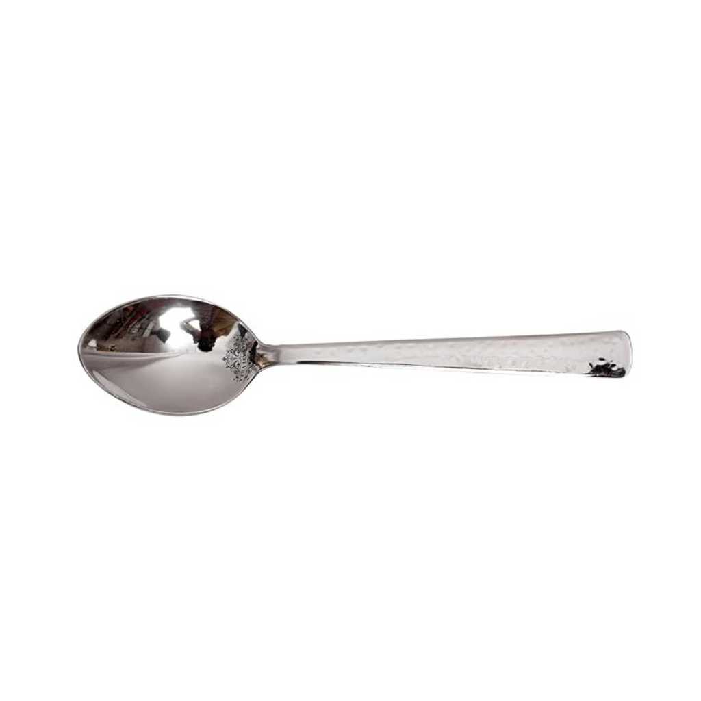 IndianArtVilla Handmade Hammered Stainless Steel Baby Spoon Cutlery, 1 Pieces