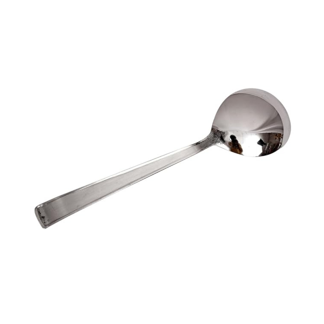 IndianArtVilla Matt Finsh Stainless Steel Serving Soup Spoon Cutlery, 1 Pieces