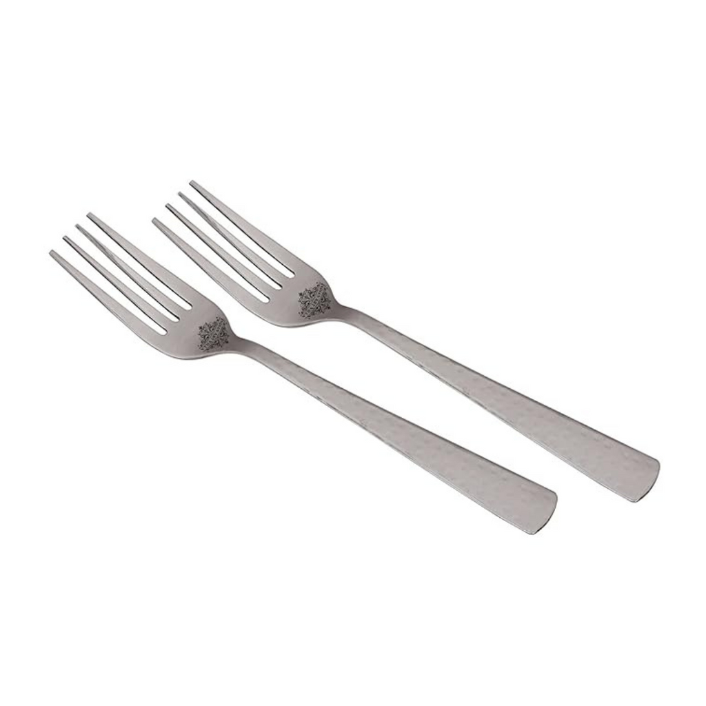 IndianArtVilla Handmade Hammered Stainless Steel Table Fork Cutlery Each - 40 gms