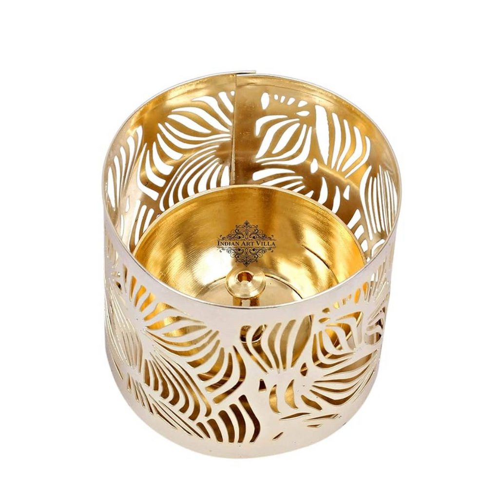Indian Art Villa Designer Brass Diya Deepak Oil lamp - 110 gms