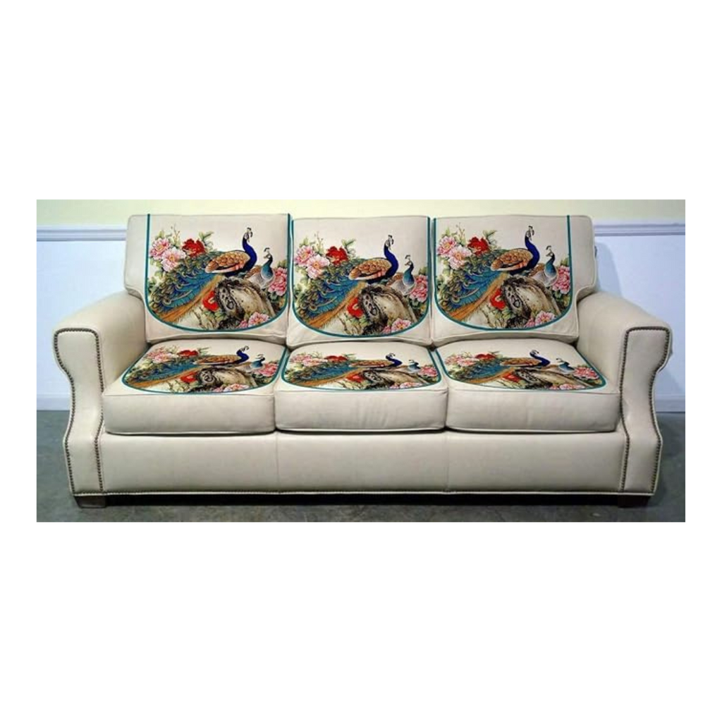 Nendle Velvet Digital Print 5- to 6-Person Sofa Cover Set Of 6 Pieces Multicolor