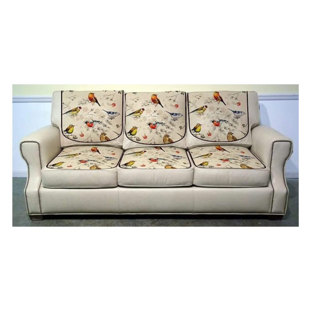 Nendle Velvet Digital Print Solid 5- to 6-Person Sofa Sofa Cover Set For Living Room (Multicolour 6 Pieces)