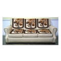 Nendle Digital Floral Print Velvet Sofa Cover Set of 5 Seater (Multicolour, 6 Pieces)