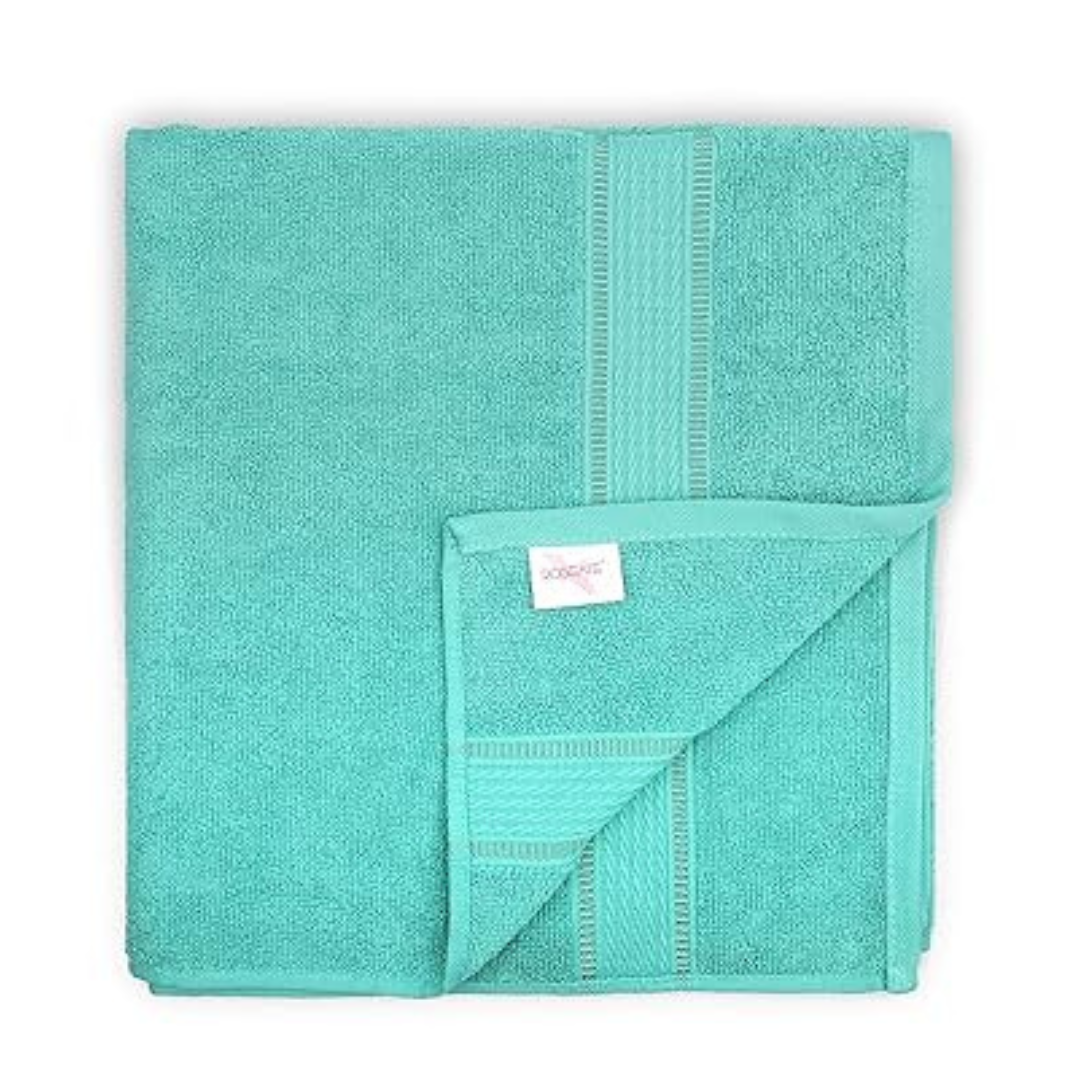 Roseate Elegance Large Bath Towel Ultra Soft Super Absorbent Peacock Colour Pack of 2