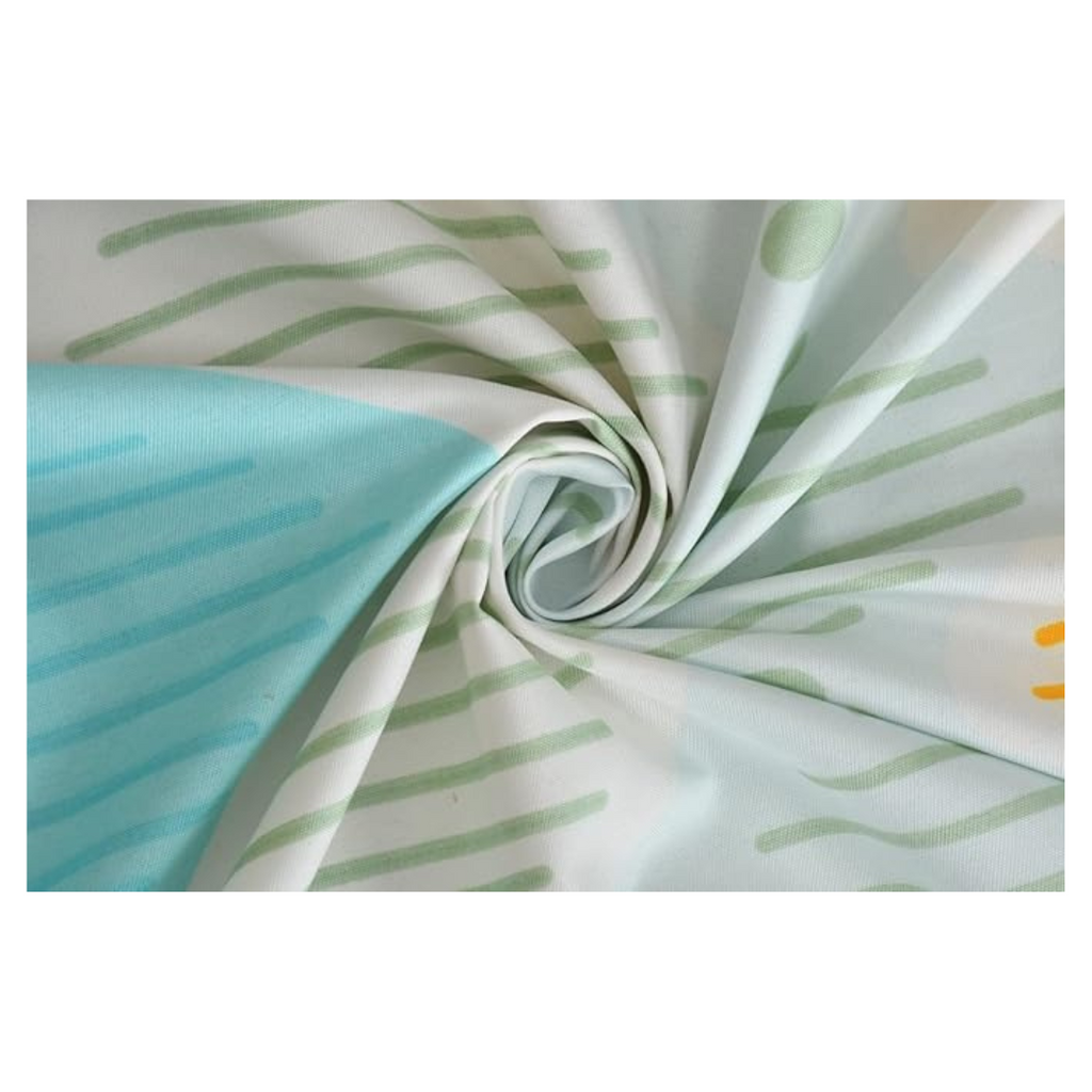 Decomizer Feel Glace Cotton Printed King Size Double Bed Bedsheet with 2 Pillow Covers Zigzag Sqaure Colour