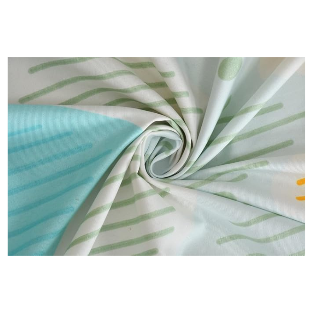 Decomizer Feel Glace Cotton Printed King Size Double Bed Bedsheet with 2 Pillow Covers Zigzag Sqaure Colour