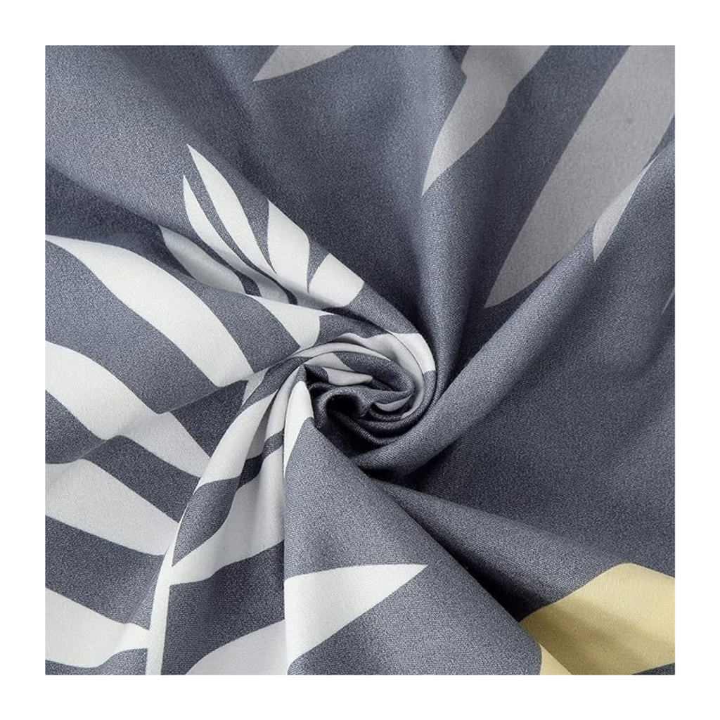 Decomizer Soft Glace Cotton King Size AC Blanket 2 Large Pillow Covers Grey Leaves Colour