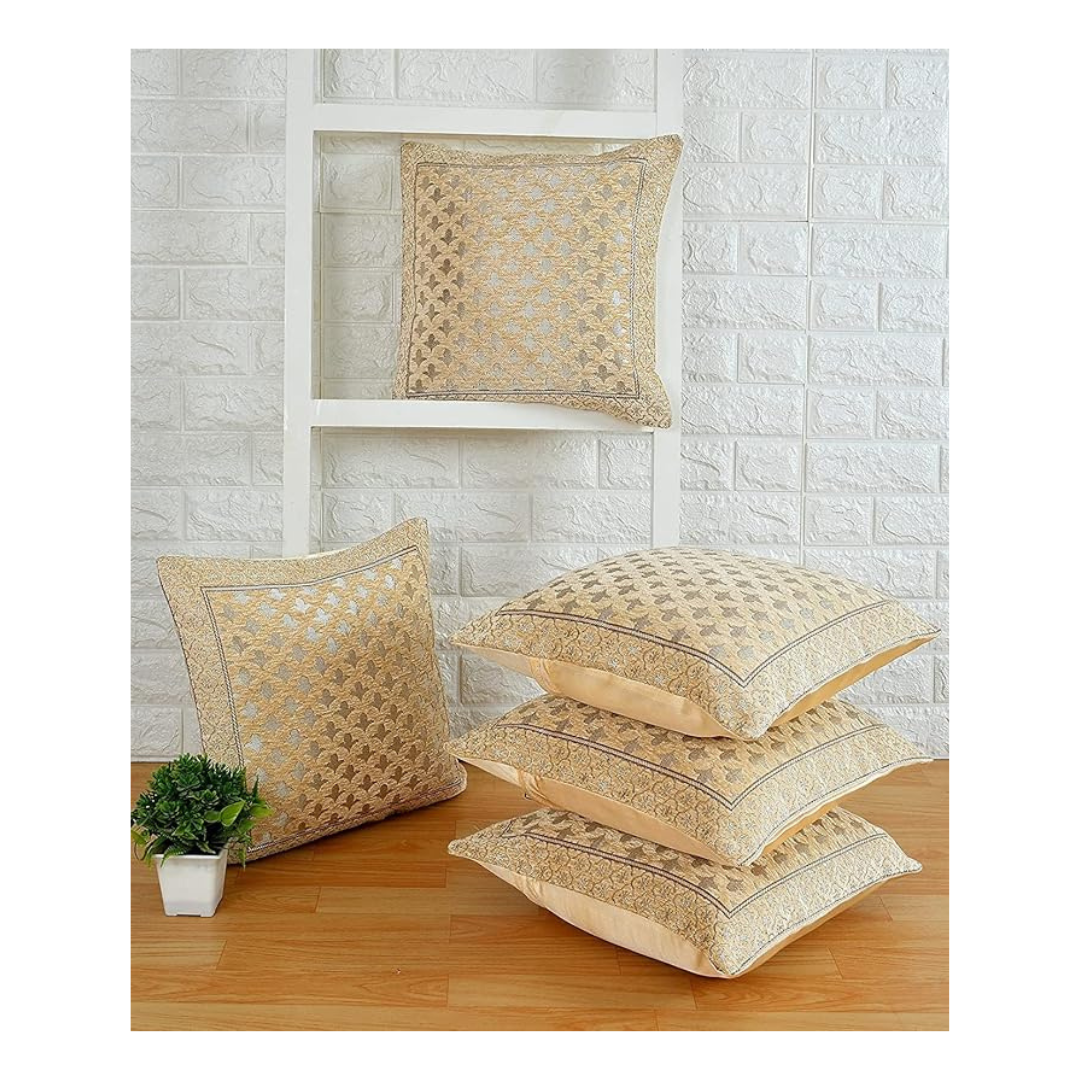 Decomizer Jacquard Weaved Geomteric Cushion Covers Set Of 5 Star Color Beige