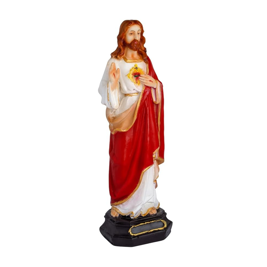 Newven Poly Marble Jesus Statues Christian Gifts Home Decor God Idol Showpiece