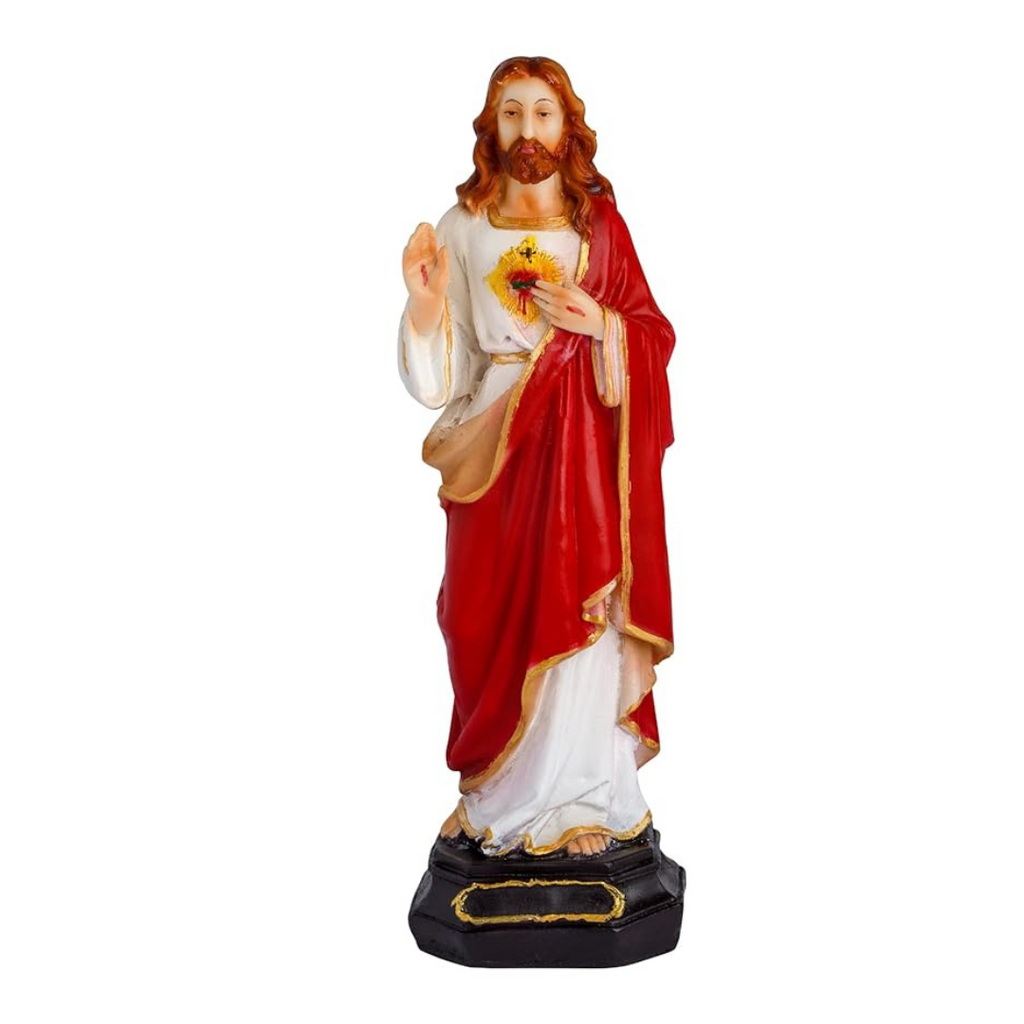 Newven Poly Marble Jesus Statues Christian Gifts Home Decor God Idol Showpiece