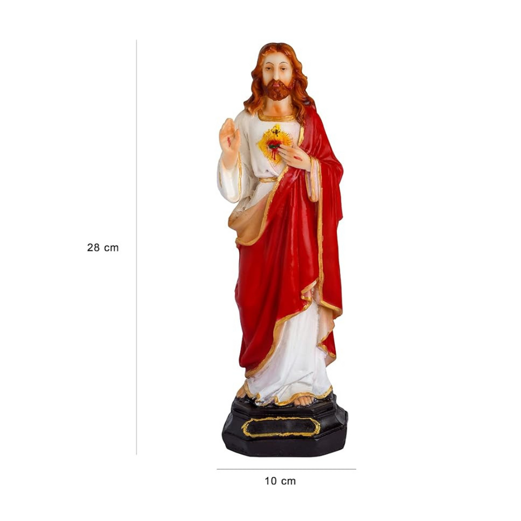 Newven Poly Marble Jesus Statues Christian Gifts Home Decor God Idol Showpiece