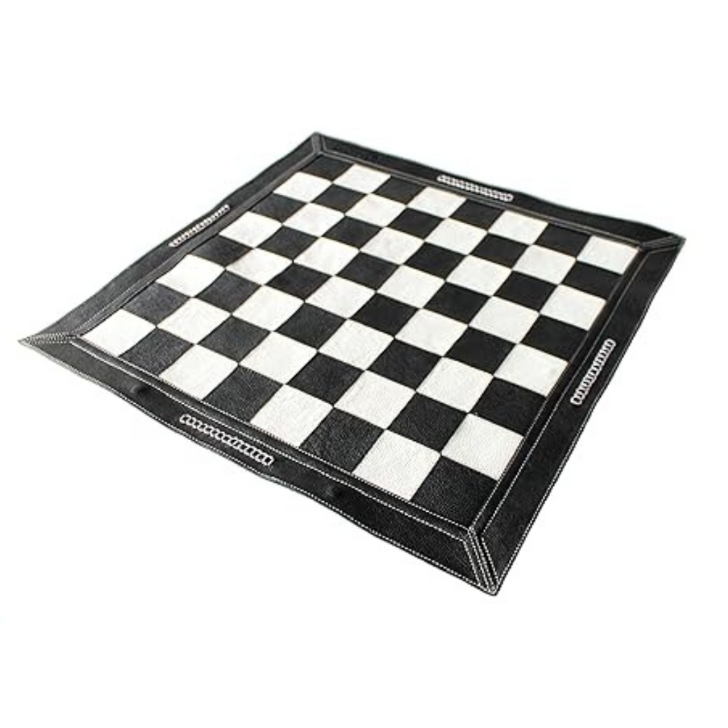 Stonkraft Genuine Leather Chess Black Colour Roll Up Chess Tournament Chess