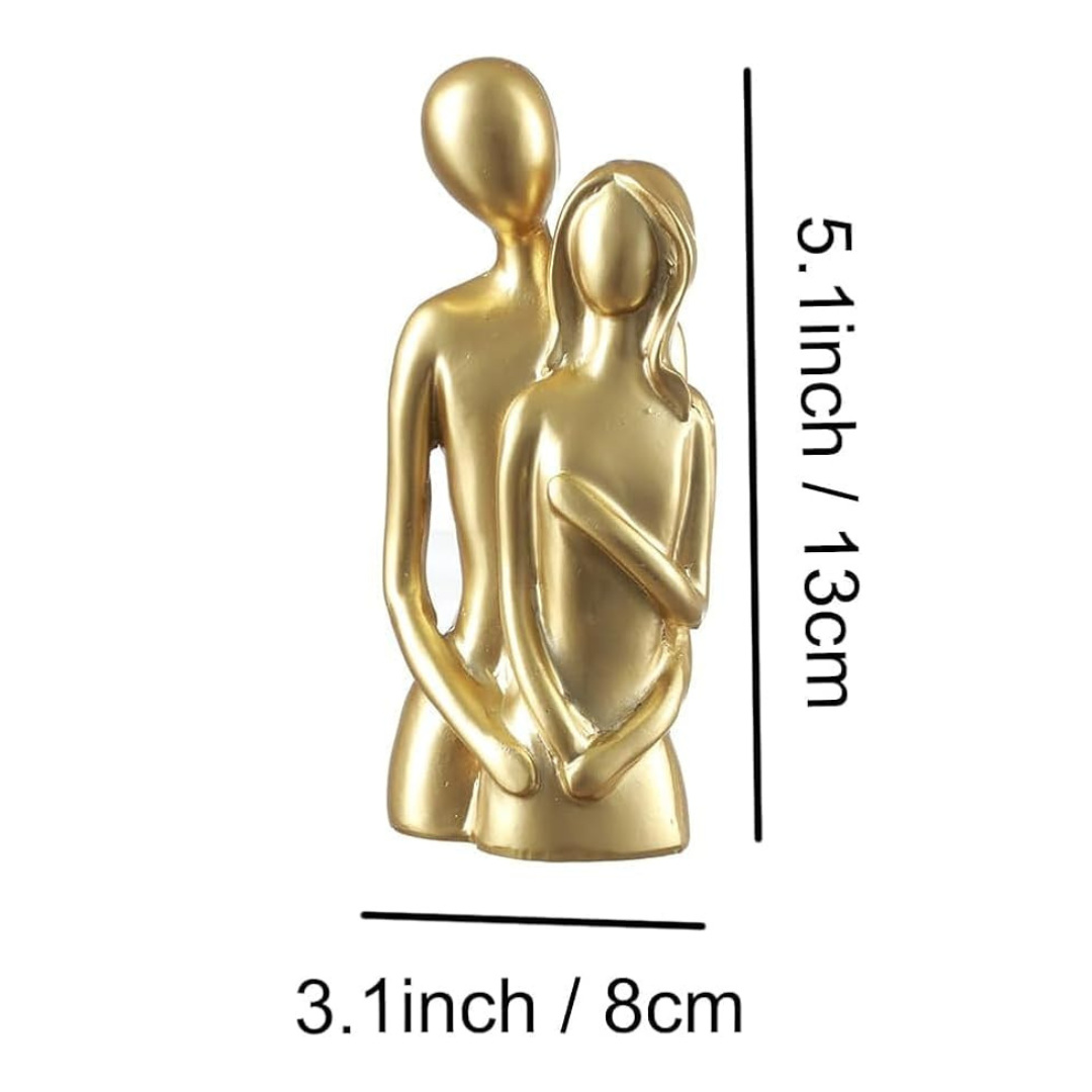 Tied Ribbons Decorative Romantic Hug Love Couple Showpiece Statue for Home Decor