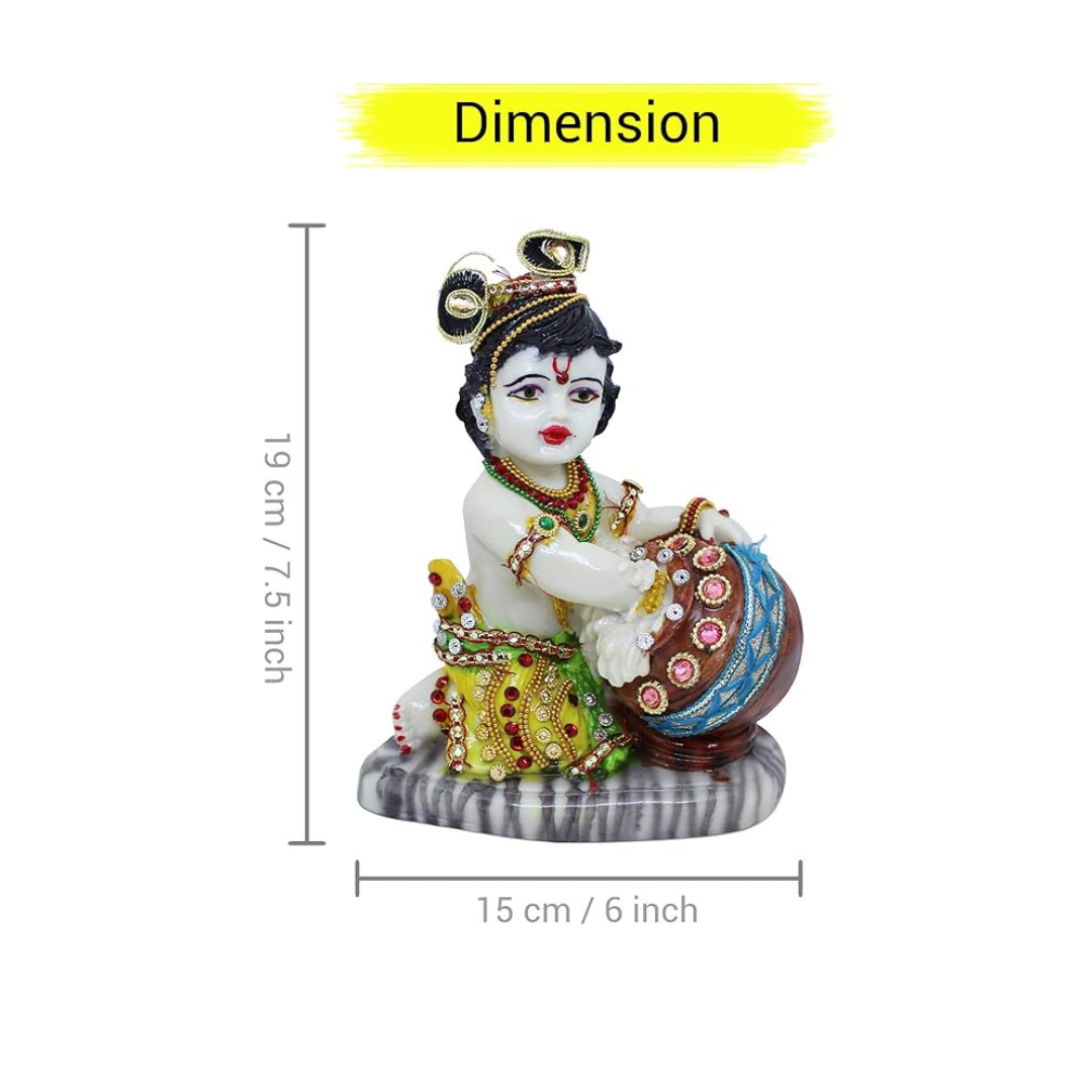 Tied Ribbons Resin Lord Krishna Makhan Chor Idol Standard Multicolour 1 Piece