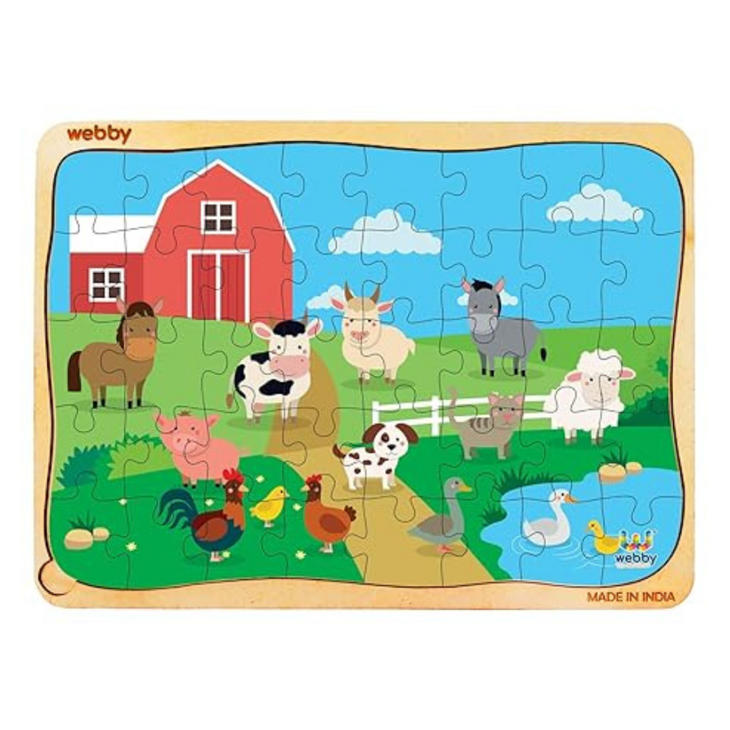 Webby Kids Farm House Wooden Jigsaw Puzzle 40Pcs
