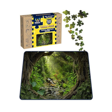 Webby Tropical Jungle with Sunshine Wooden Jigsaw Puzzle 500 Pieces