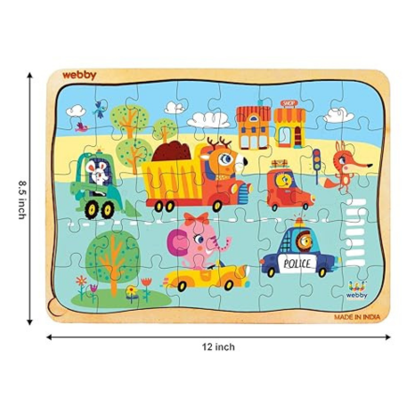 Webby The Kiddy Traffic Light Wooden Jigsaw Puzzle 40Pcs